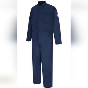 Bulwark FR Men's Navy Flame Resistant 9 Oz Twill Cotton Coveralls Size 58 Long